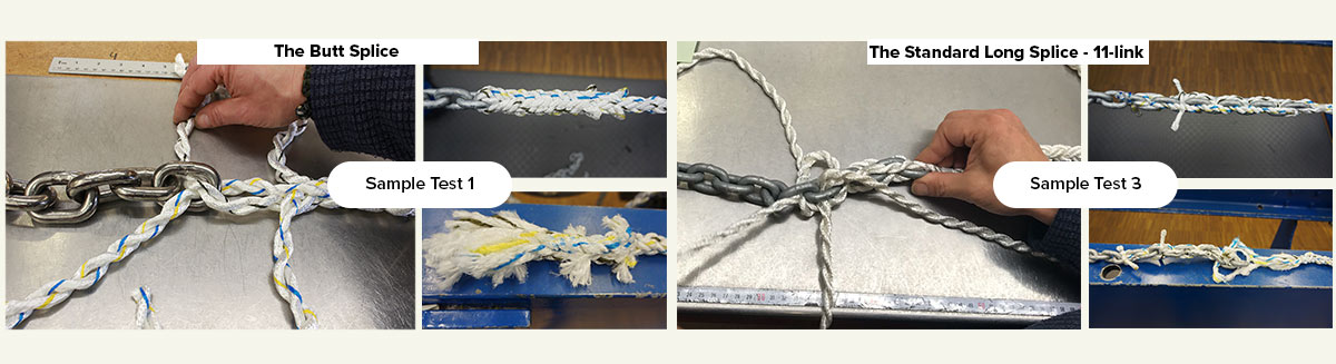 Anchor Warps Spliced to Chain: Tradition, Compatibility, and Technical Perforamnce