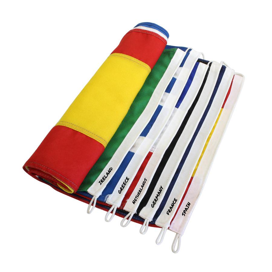 Flags rolled and labelled