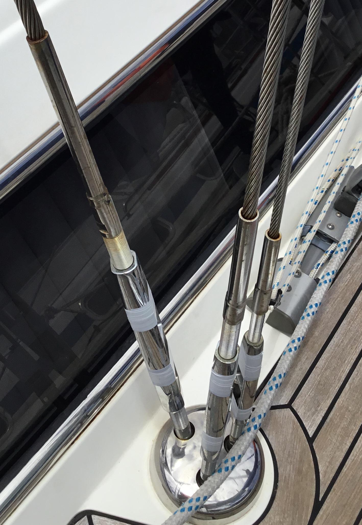 example of staining on new rigging